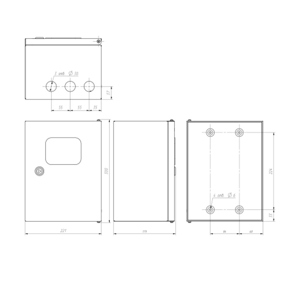 Корпус металлический ЭРА SIMPLE ЩМПг-00 с окном (290х220х175) IP54 У2 серый | Корпуса металлические с монтажной панелью
