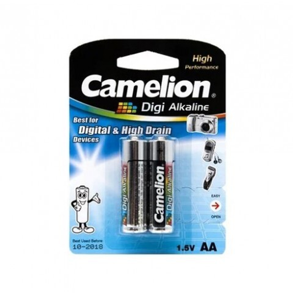 Батарейка CAMELION Digi Alkaline (LR6-BP2DG) AA, 1.5V, 2 шт. в блистере