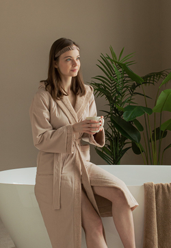 Халат вафельно-махровый Luxberry Cozy Home мокко