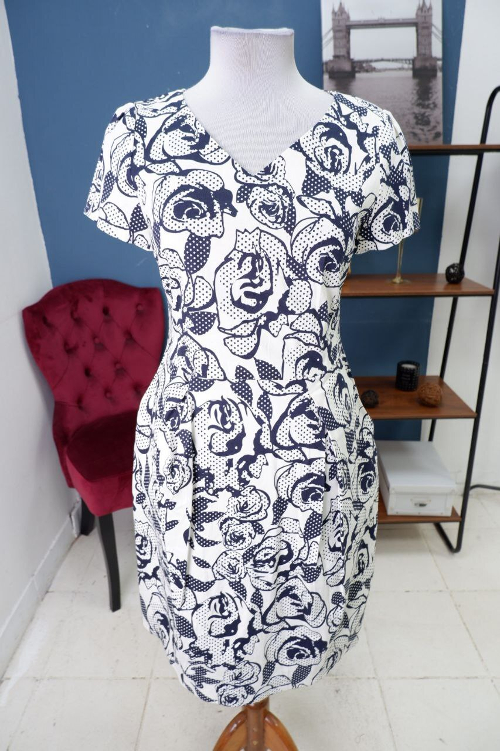 Платье с цветочным принтом 46 размер, новое