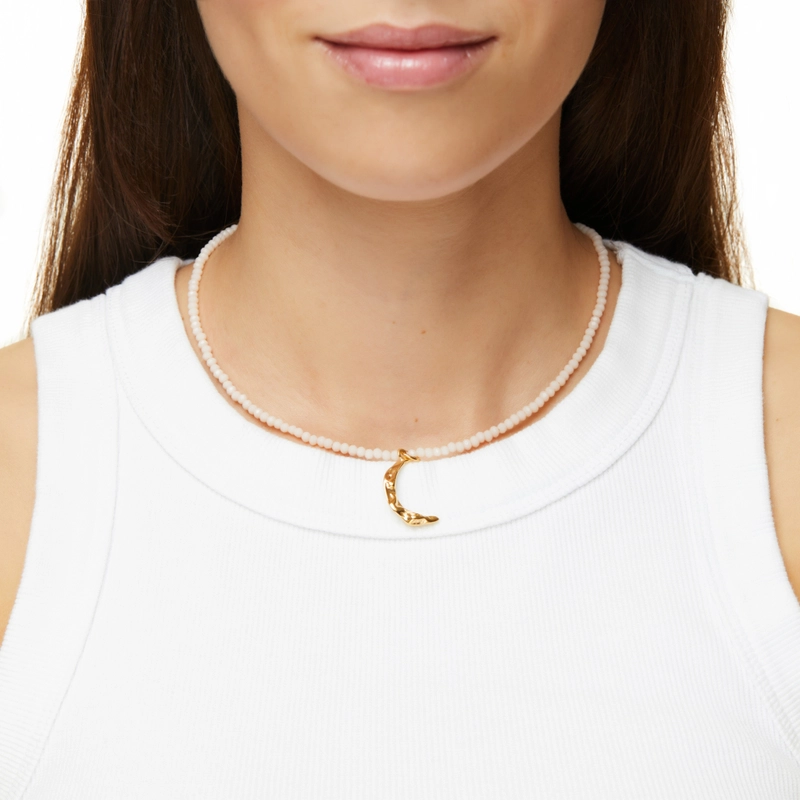 Колье Звездная Пыль Мельес – Луна, Шампанское кристалл