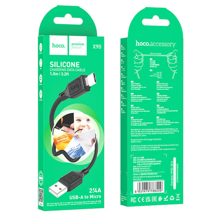 Кабель HOCO X90 Cool silicone charging data cable for Micro