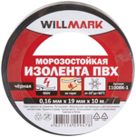 Изолента ПВХ самозатухающая willmark 19 мм х 0,16 мм х 10 м ( черная ) 11012