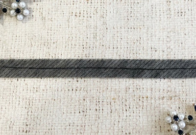 Лента нитепрошивная с усилением по косой с нитью, ш. 1,5 см, чёрный