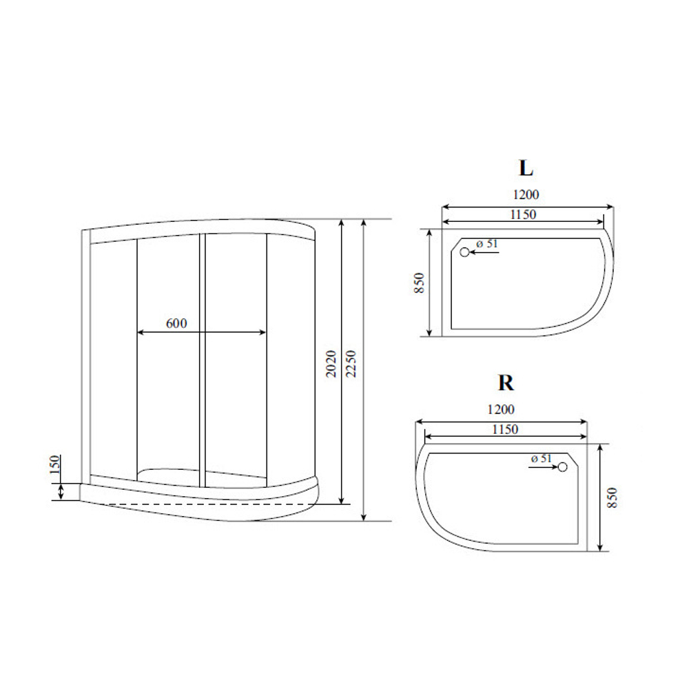 Душевая кабина Timo T-6602 Silver R Fabric