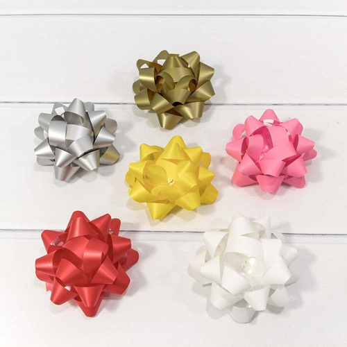 Бант Звезда 8,9 Х 8,9 См. Для Упаковки Подарка Набор 6 Шт. (микс Цвета)