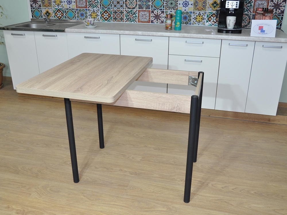 Симпл стол обеденный раскладной / Дуб сонома/черный