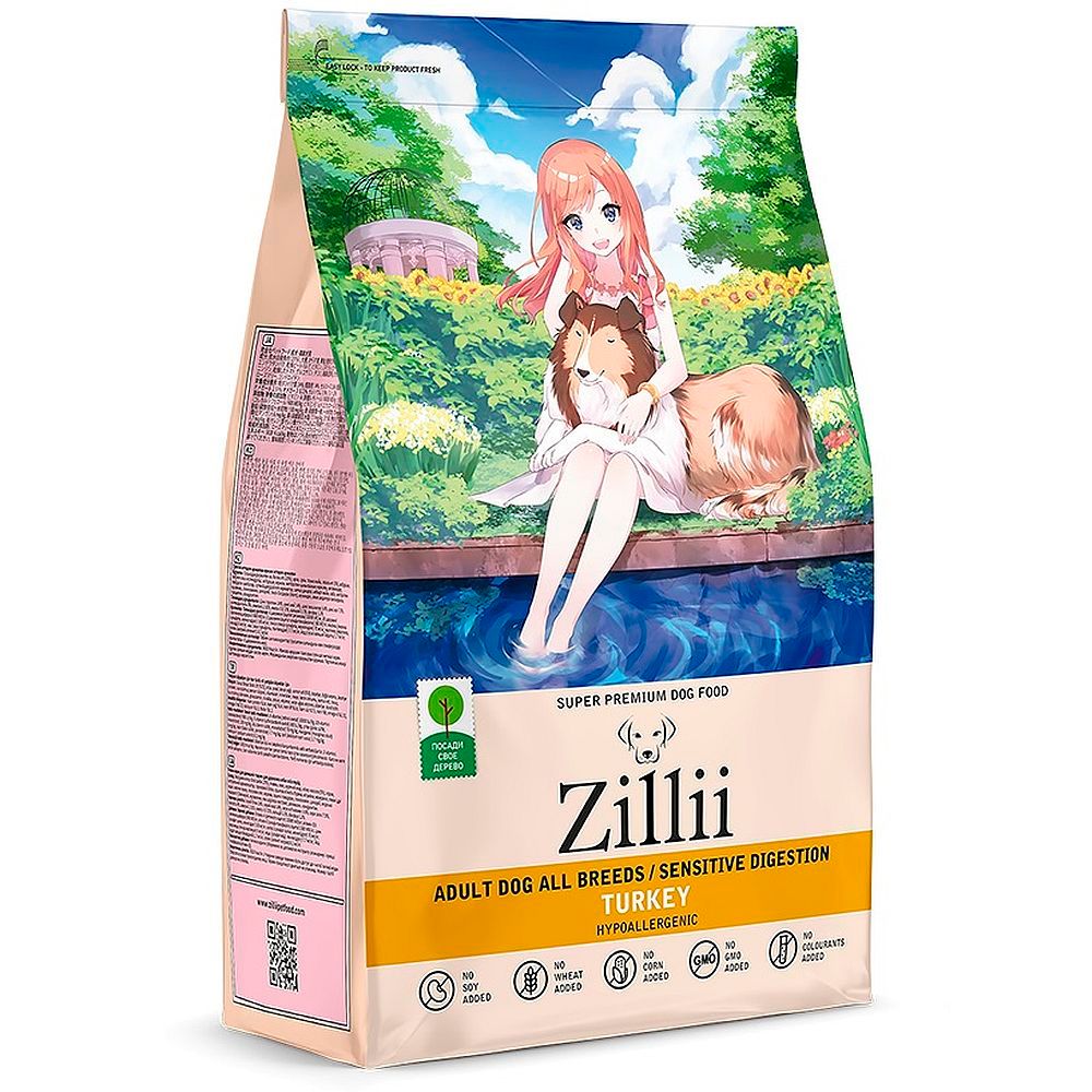 Сухой корм ZILLII Adult Dog Sensitive Digestion для собак с чувствительным пищеварением, Пакет 800 г