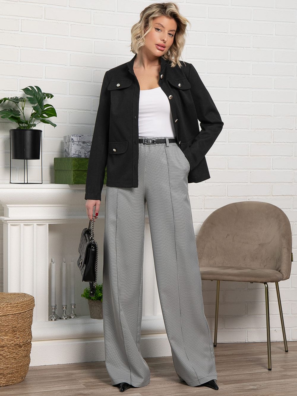 Брюки Космо НЬЮ (черно-белые) Б15381-1М LT Collection