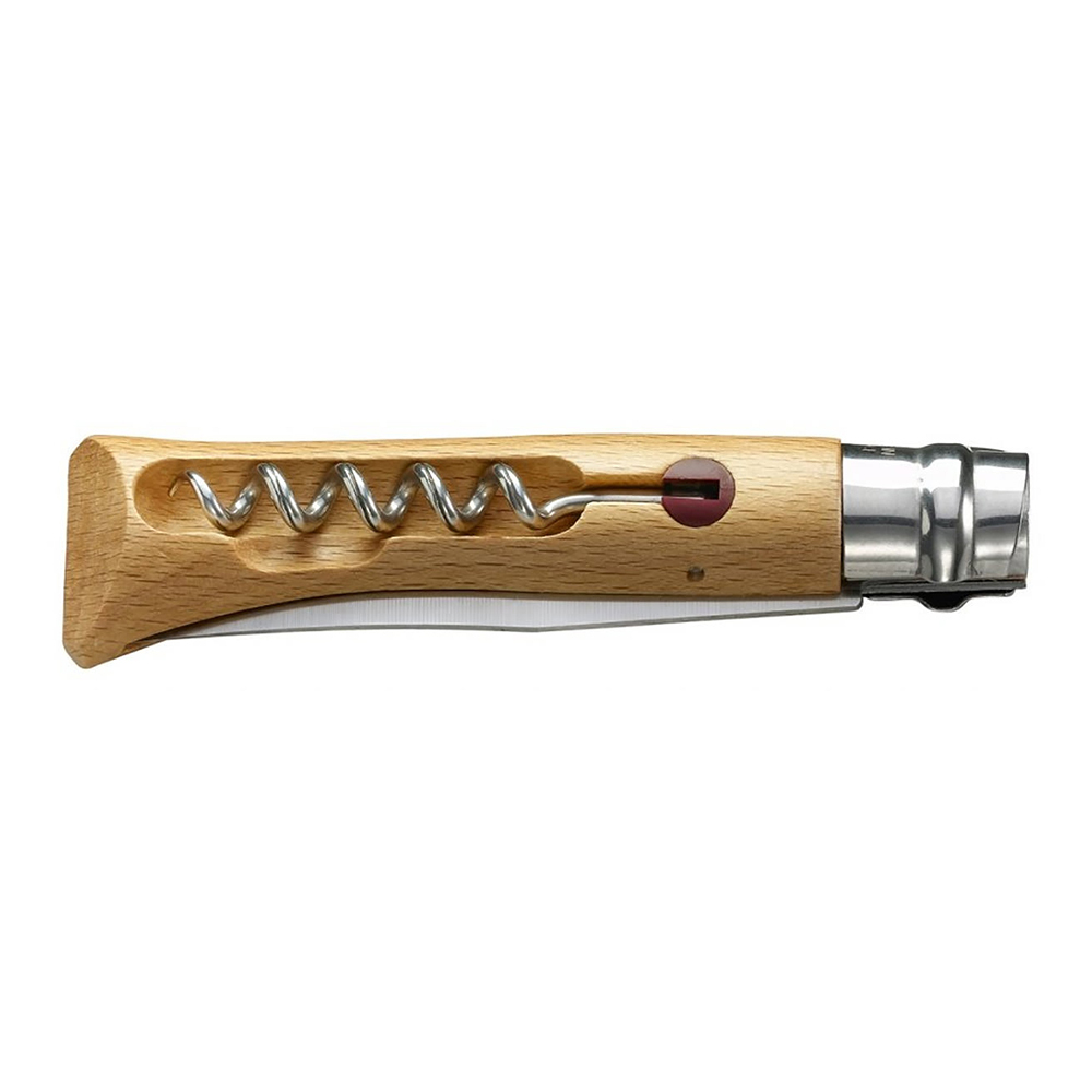 Нож Opinel №10, нержавеющая сталь, бук, со штопором, 001410