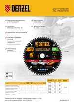 Пильный диск по алюминию ф255 х 30 мм, 100 зубьев Denzel