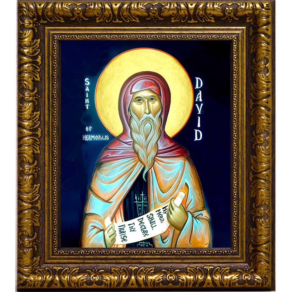 Давид Ермопольский преподобный. Икона на холсте.