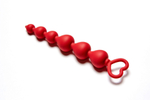 Анальная цепочка Heart Ray бордовый 17.5 см