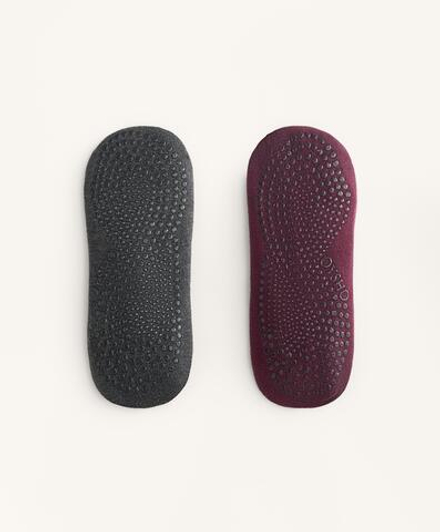 OYSHO Две пары носков из смесового хлопка с резинками для йоги и пилатеса, темно-винный