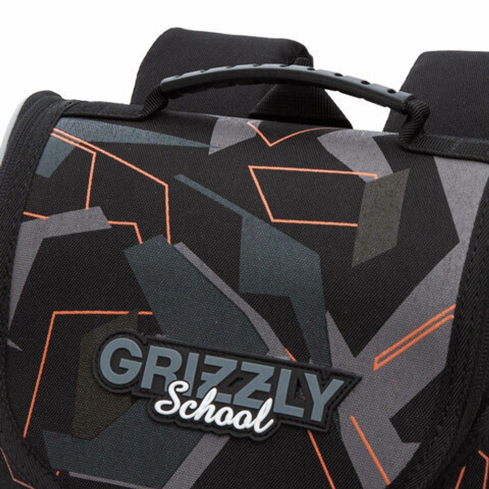 Ранец GRIZZLY анатомическая спинка, с мешком для обуви, для мальчиков, SERIOUS, 33х25х13 см, RAm-485-6/1