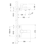 LM0614C Аура Смеситель для ванны, с коротким изливом, дивертор с кер. пласт, хром