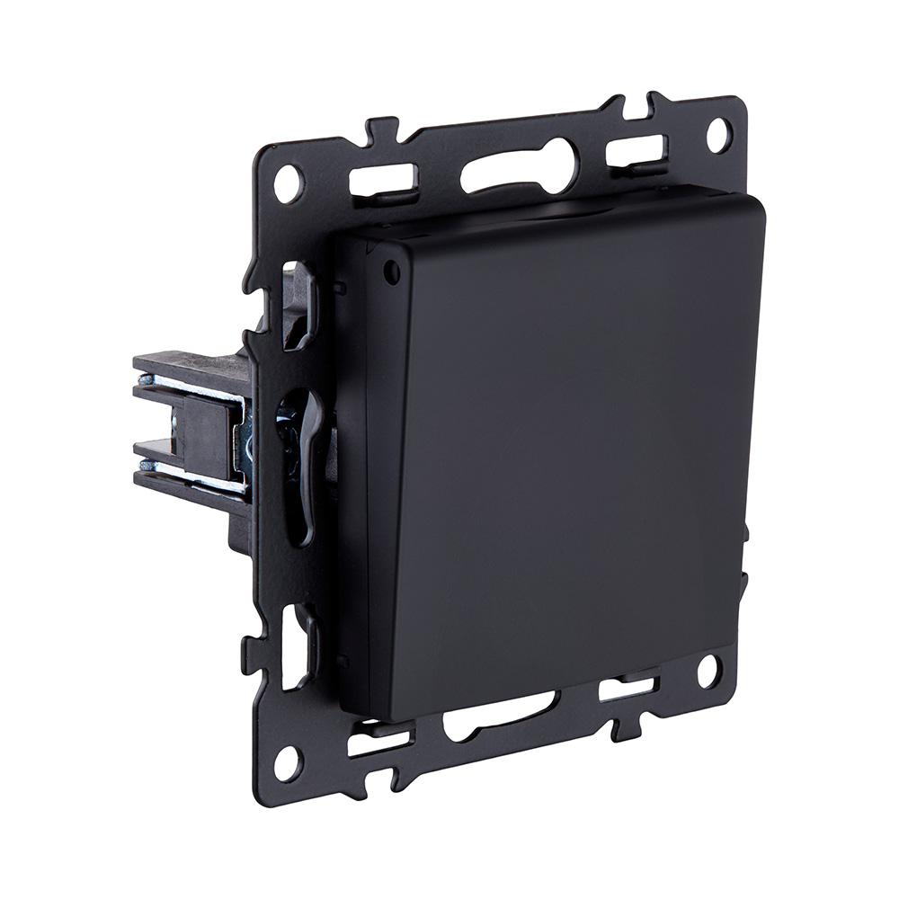 Розетка штепсельная SCHUKO 16A/250 В с крышкой, черный Kollinger Asthetik AS-015BK