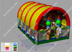 Коммерческий надувной батут "Зверята с крышей 2" 12*8*6 м