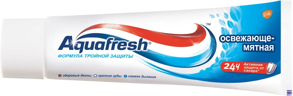 Зубная Паста "Аквафреш Формула Тройной Защиты" (освежающе-мятная) 50мл
