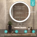 Зеркало MIXLINE "Перла-2" D770 сенсорный выключатель, светодиодная подсветка + подогрев