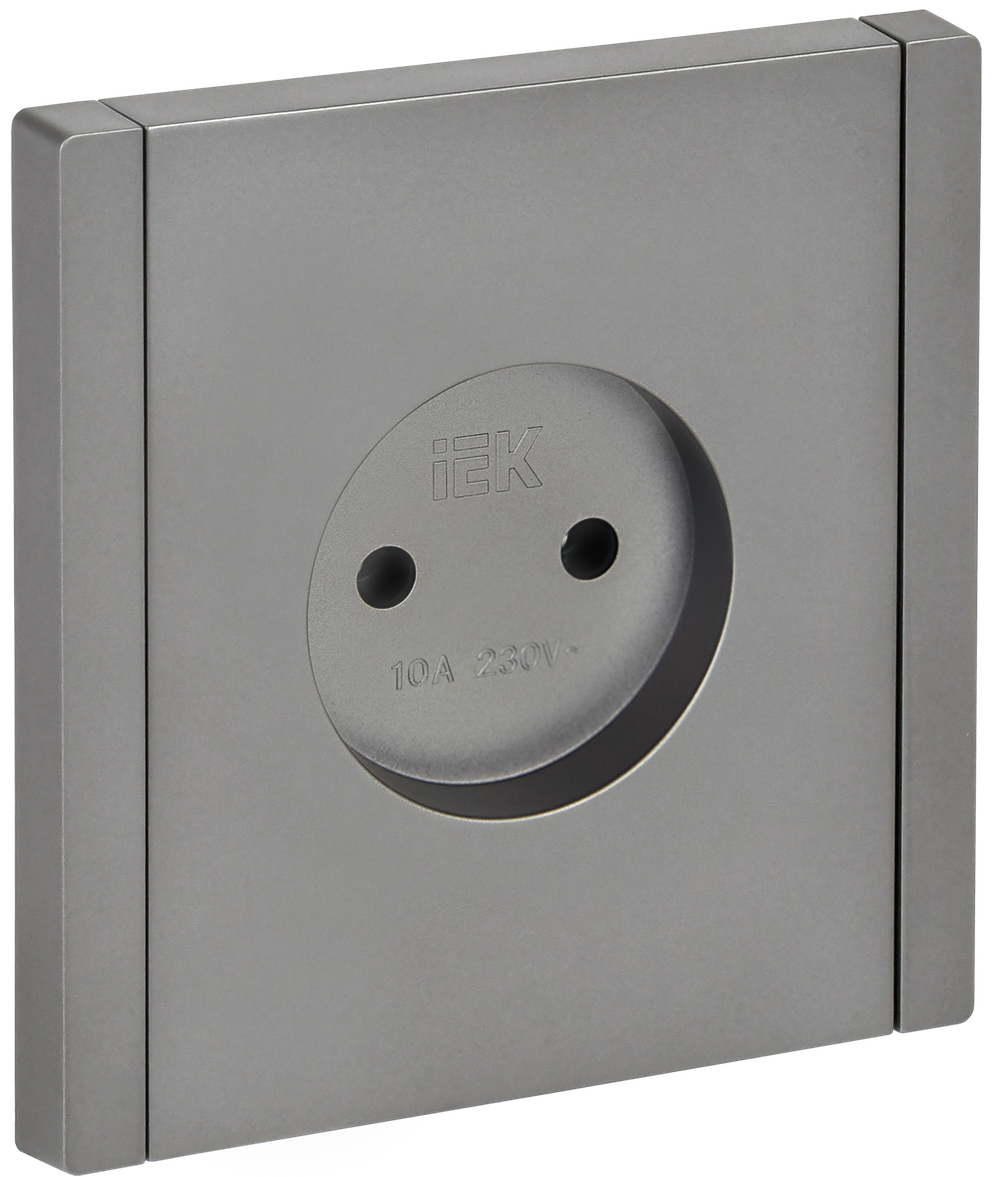 FORTE&PIANO Розетка 1-местная без заземления без защитных шторок винтовое крепление 10А FP518 сталь IEK