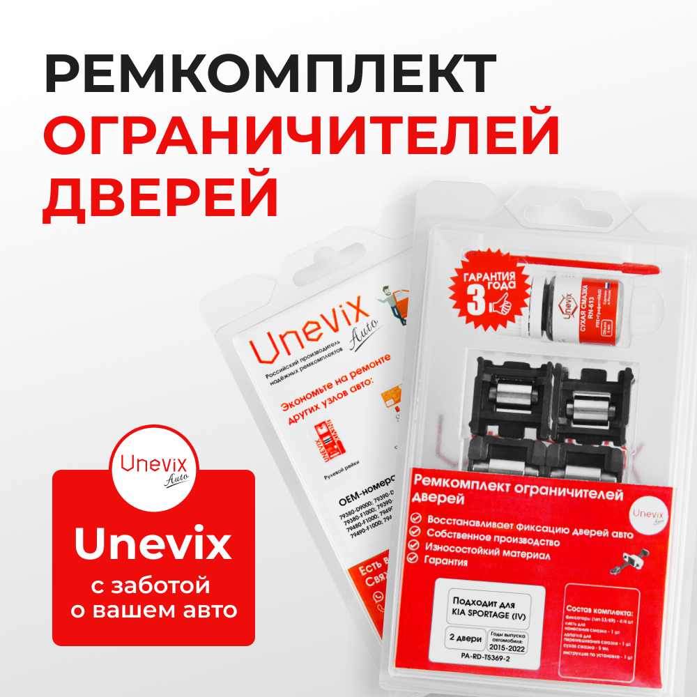 Ремкомплект ограничителей дверей KIA SPORTAGE (IV) QL (2 двери, тип 53+69) 2015-2022