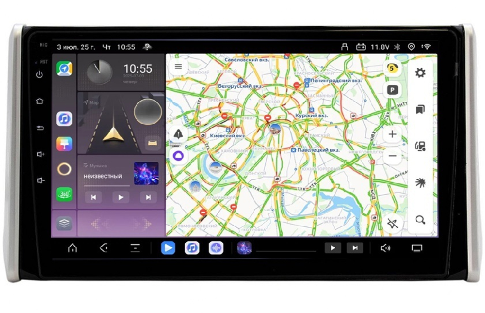 Магнитола для Toyota RAV4 50 2019-2024+ (рынок РФ и ОАЭ) - Kuberg QLed, Android 13, TS20, CarPlay, SIM-слот
