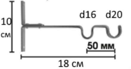Кронштейн Ост двойной открытый эконом d 20/16 мм, цвет белое золото