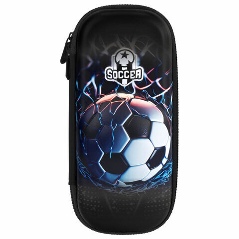 Пенал ЮНЛАНДИЯ, 1 отделение, 1 откидная планка, карман, EVA покрытие soft-touch, 22х10х5 см, "Soccer Club", 273186