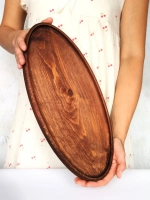 Поднос деревянный овальный