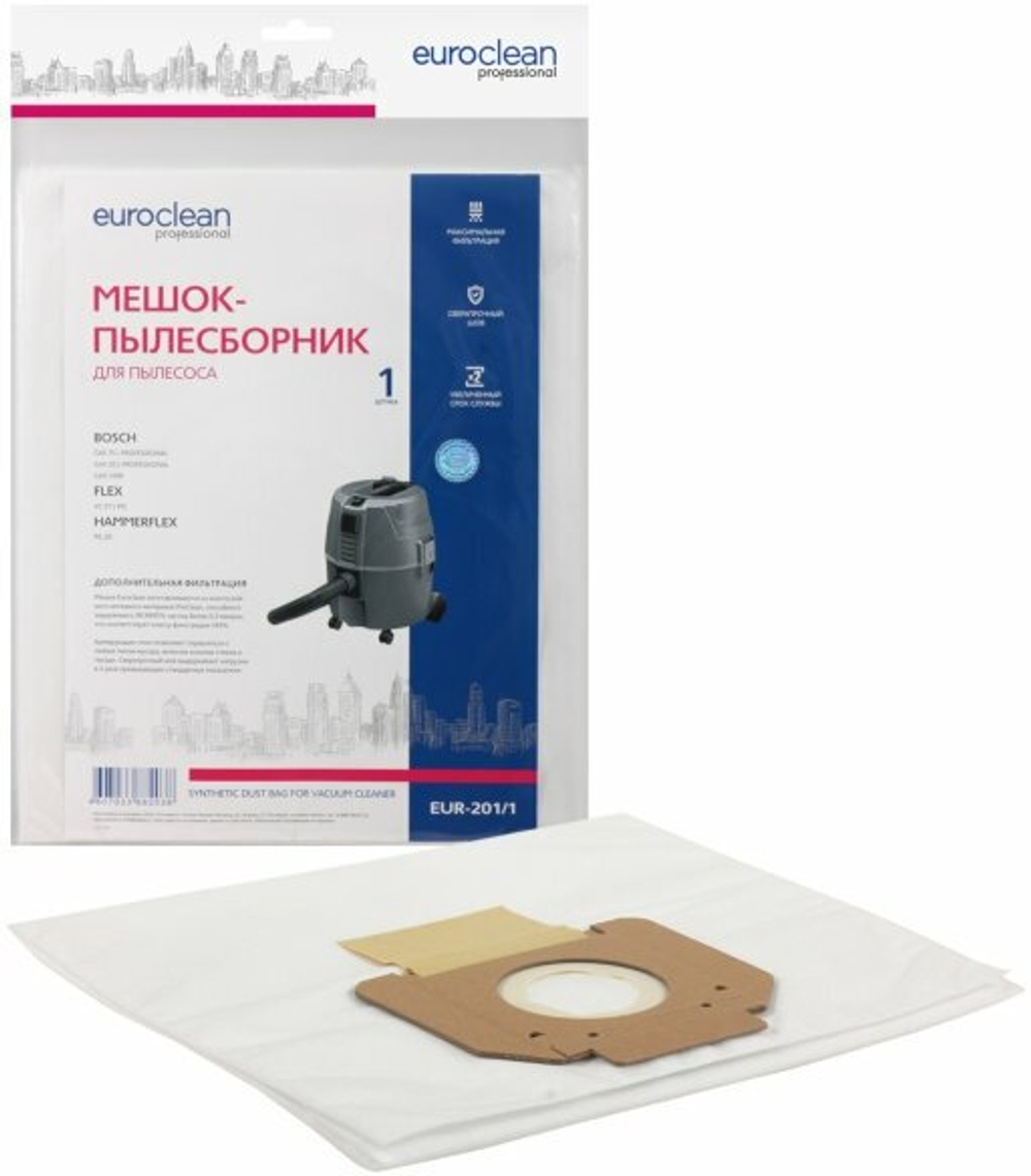 Мешок-пылесборник EUROCLEAN EUR-201/1 синтетический для пылесоса (EUR-201/1)