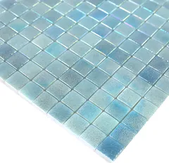 STP-GN003-L Natural Мозаичная плитка из стекла Steppa зеленая голубая с перламутром
