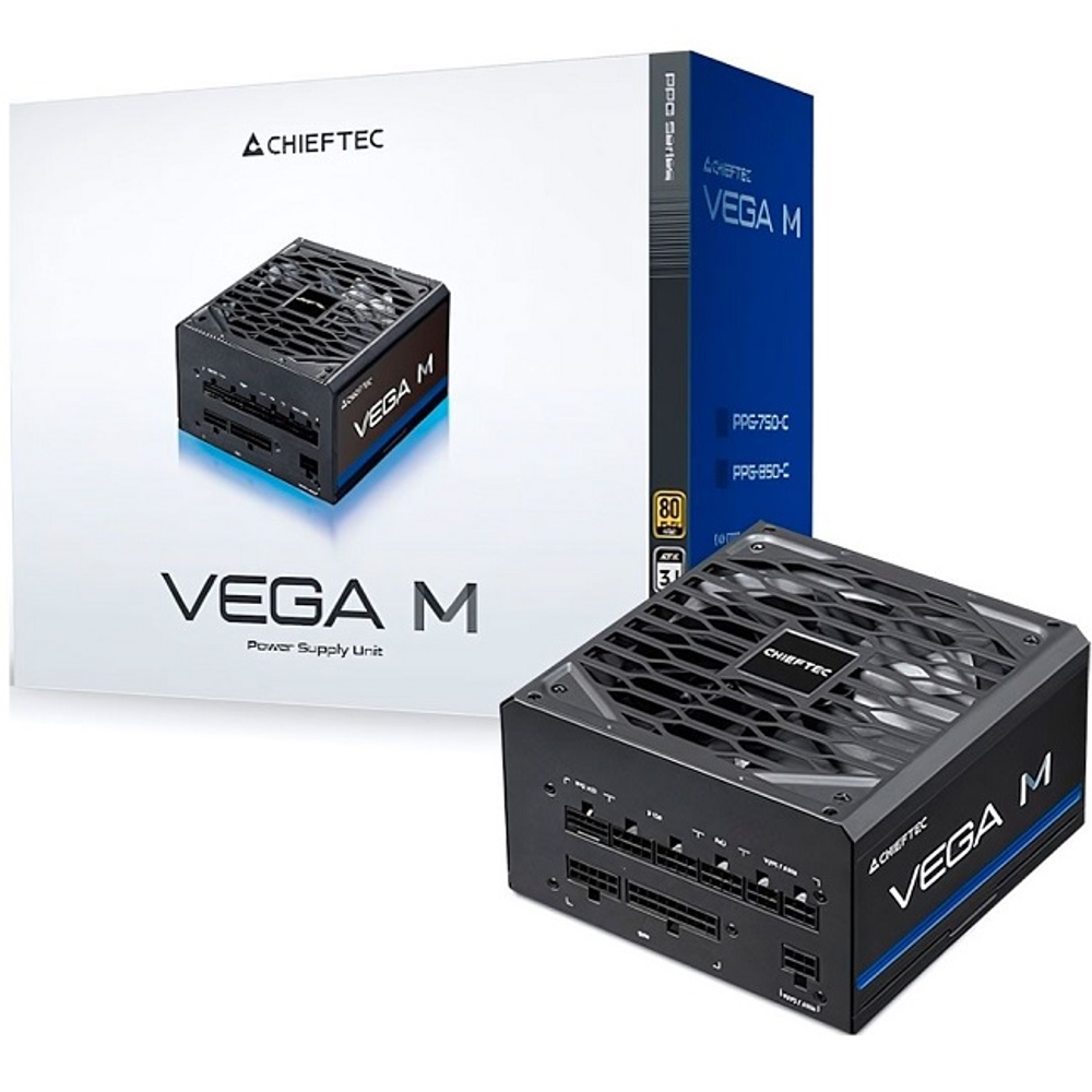 Блок питания Chieftec 850W Chieftec Vega M Black, модульный, 16 Pin PCIe 5.0, 80 PLUS Gold (PPG-850-C)