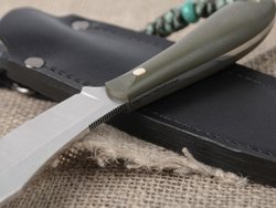 Нож для бушкрафта "Канадец", сталь VG-10/Elmax, рукоять G10 (олива)