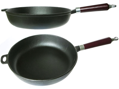 Сковорода 28см чугунная с деревянной ручкой CIF28-W