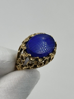 Кольцо с синей вставкой