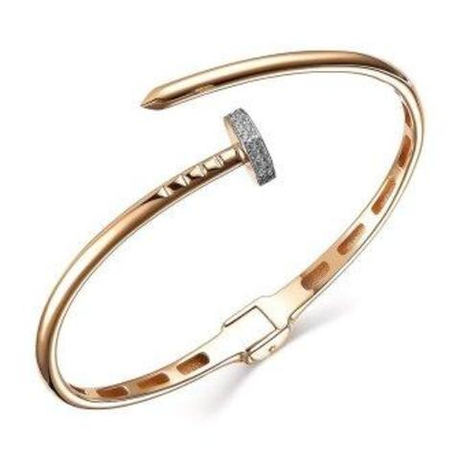 Браслет Гвоздь из золота с фианитами