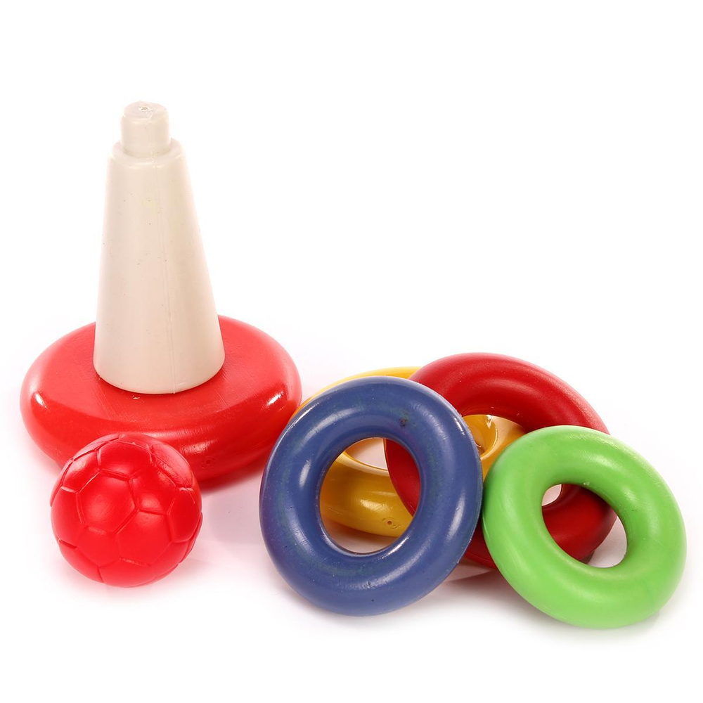 Пластмассовый игрушечный набор "Пирамида" (10*10*20 см), сетка