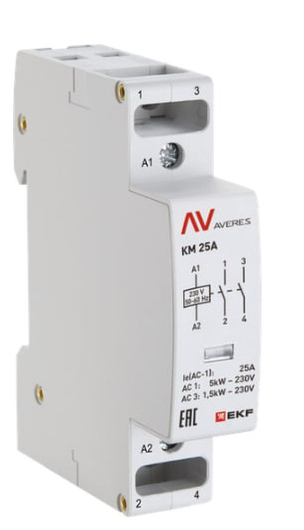 Контактор модульный EKF km-av-1-25-20-24V