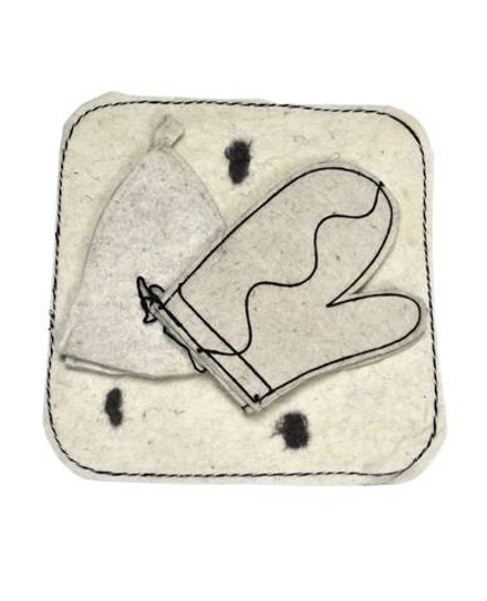 Набор банный белый овчина торг