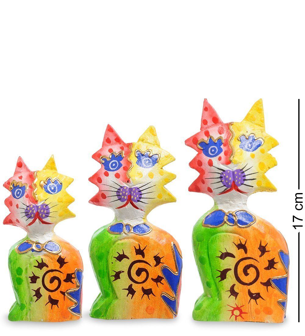 Decor and Gift 99-254 Фигурка «Кошка» н-р из трех 17,15,12 см (албезия, о.Бали)