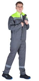 Куртка "Байкит" т.серый/лимонный