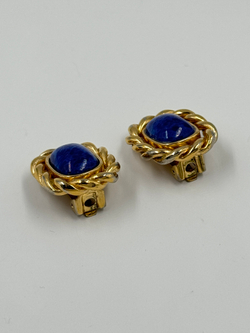 Клипсы с синими вставками Christian Dior