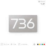 Номер на дверь 736, табличка на дверь для офиса, квартиры, кабинета, аудитории, склада, серая 120х70 мм, Айдентика Технолоджи