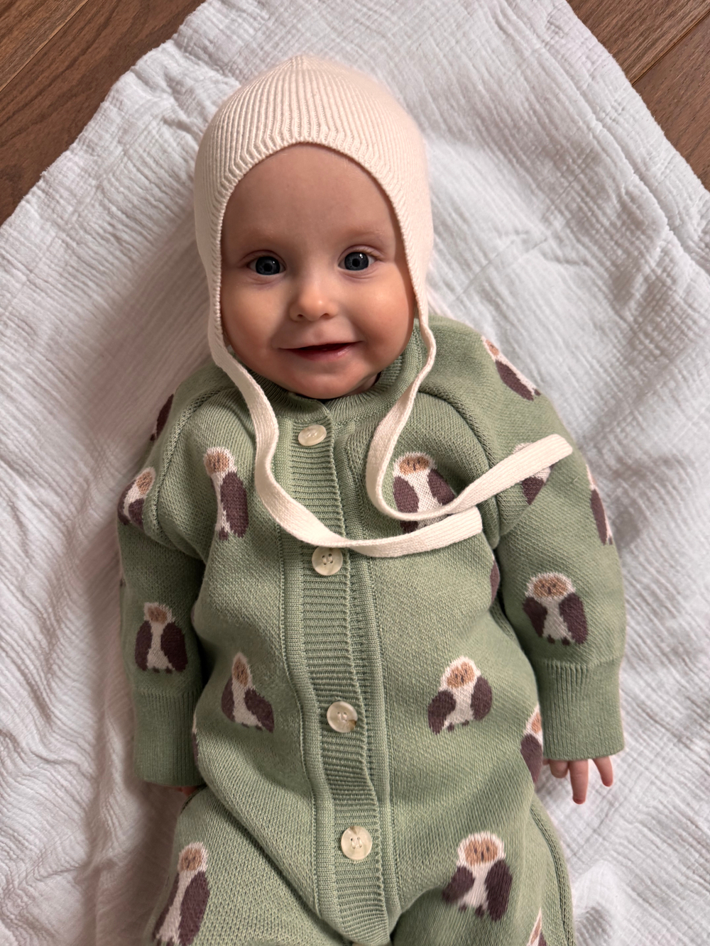 7055-338 Комбинезон вязаный (совы)