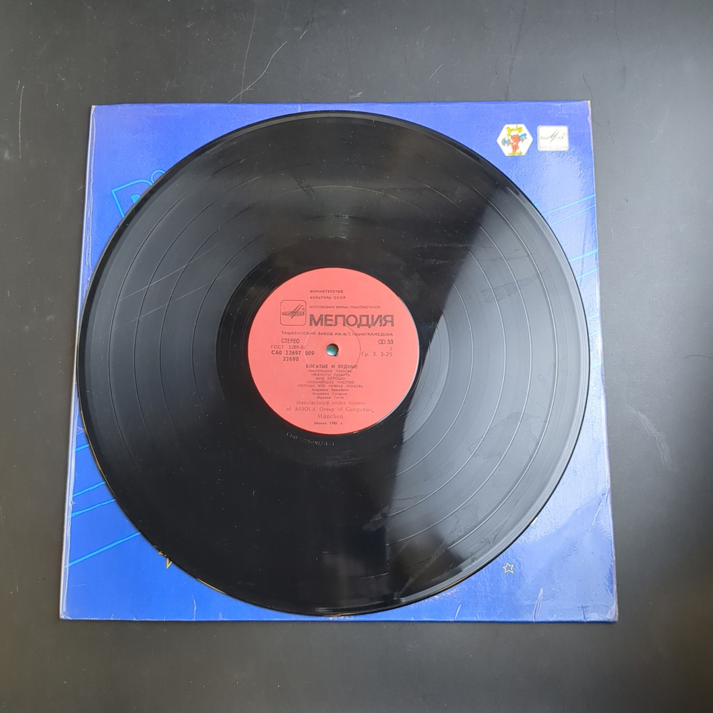 LP Ricchi E Poveri – Богатые И Бедные. Виниловая пластинка 12 дюймов. Мелодия СССР 1982 год. Лицензия Мюнхен