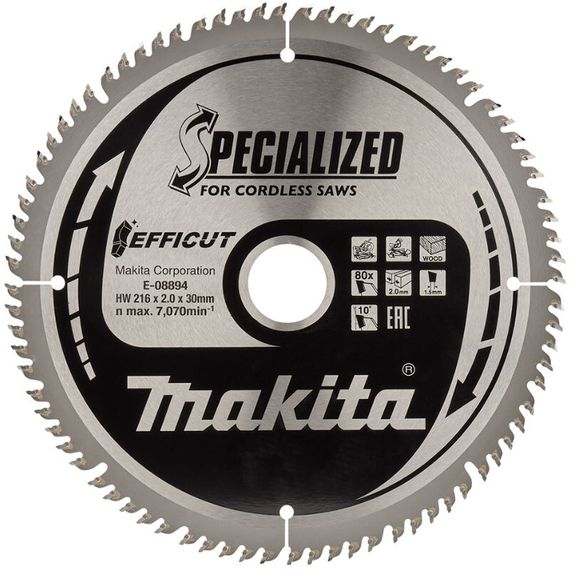 Диск пильный по дереву Makita 216x30мм 80T (E-08894)