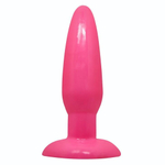 Розовая анальная пробка с подошвой-присоской - 13,5 см. (Цвет: розовый)