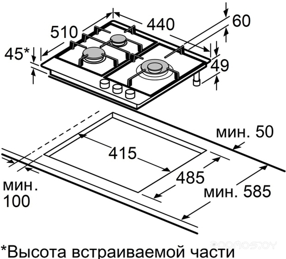 Газовая панель MAUNFELD EGHG.43.73CB2/G