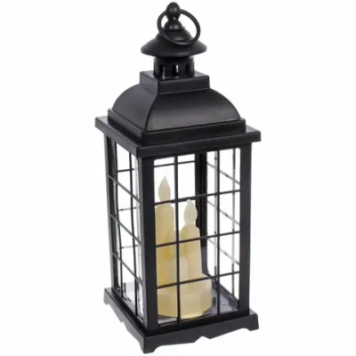 Сувенир с подсветкой «Теплое пламя» 13*13*33 см (работает от 3*ААА), Черный